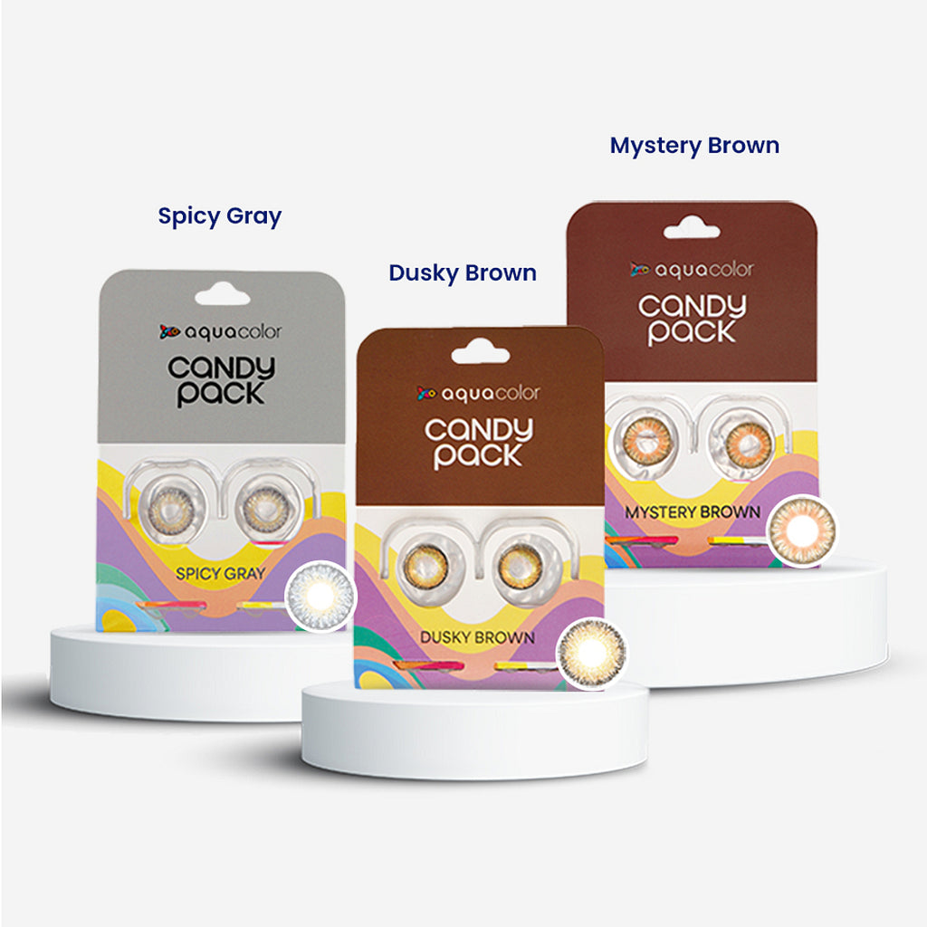 Aquacolor Zero Power Daily Disposable Combo spicy gray ,dusky brown & mystery brown