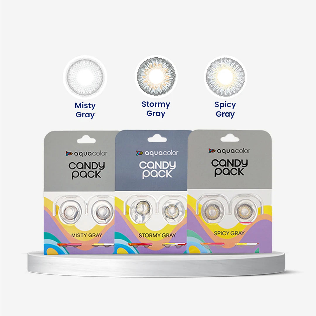 Aquacolor Zero Power Daily Disposable Combo misty gray ,stormy gray & spicy gray