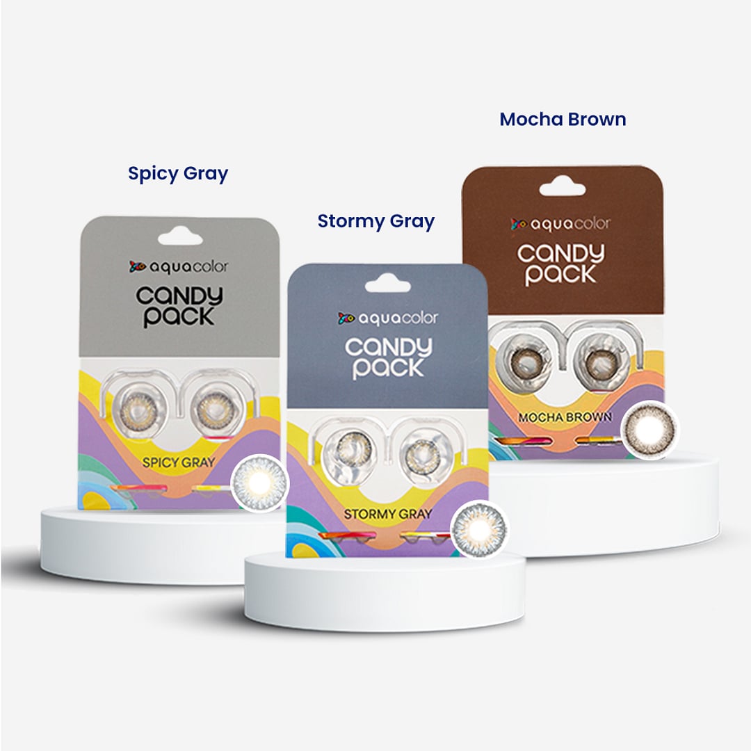 Aquacolor Zero Power Daily Disposable Combo spicy gray ,stormy gray & mocha brown