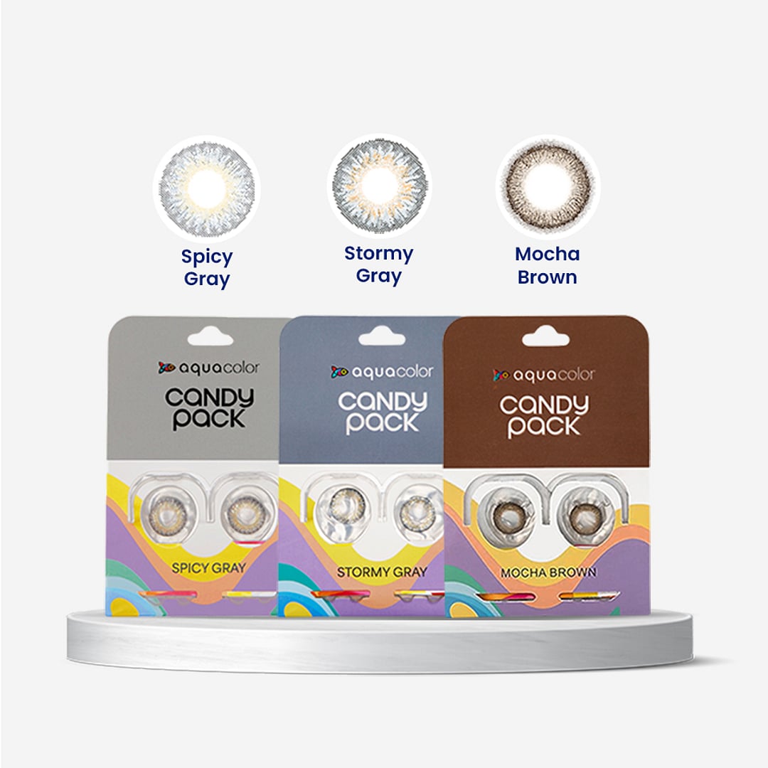 Aquacolor Zero Power Daily Disposable Combo spicy gray ,stormy gray & mocha brown