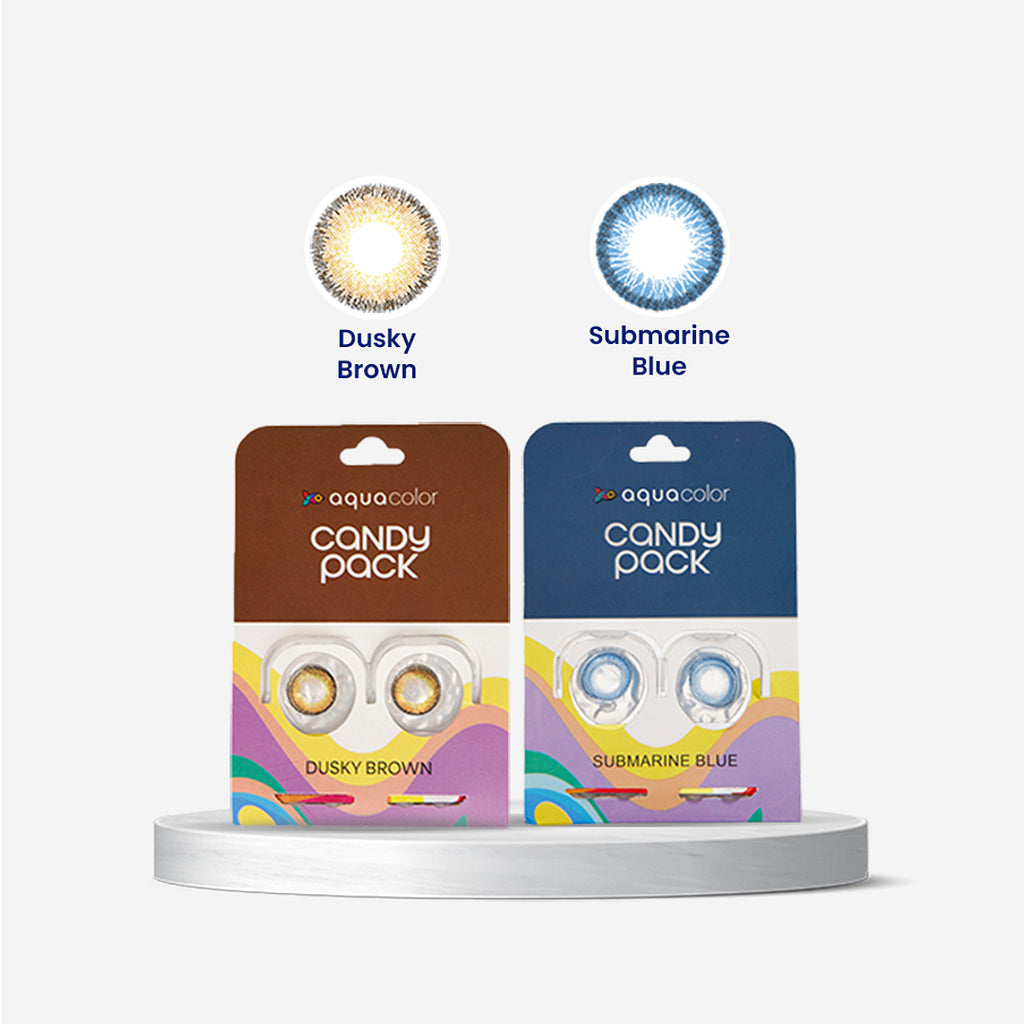 Aquacolor Zero Power Daily Disposable Combo dusky brown & submarine blue