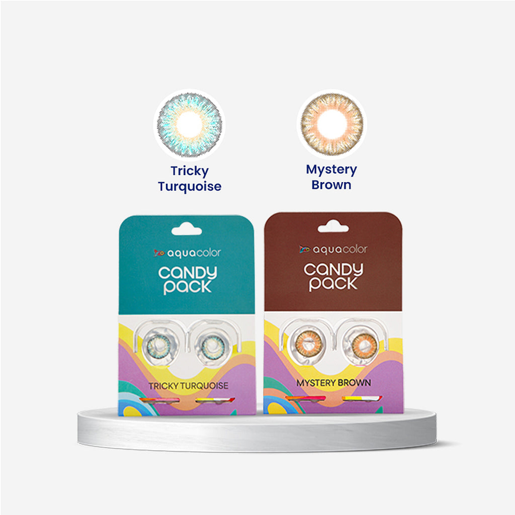 Aquacolor Zero Power Daily Disposable Combo tricky torquoise & mystery brown